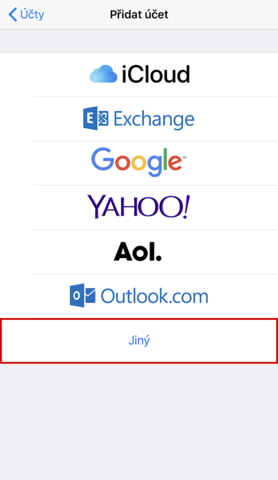 iPhone - volba "Jiný"
